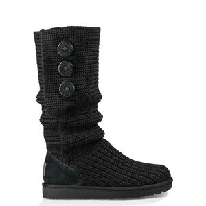 UGG Classic Cardy Knit Tall Boot Black Size 8
